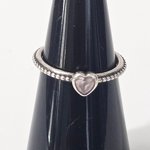 Pandora Jewelry - Pandora Sterling Silver Pink CZ Heart One Love Ring Size 5.5